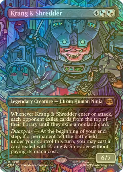 画像1: [FOIL] クランゲとシュレッダー/Krang & Shredder (全面アート版) 【英語版】 [TMT-金R] (1)