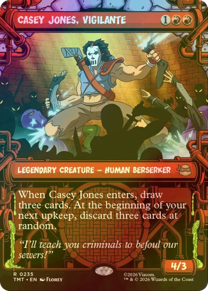 画像1: [FOIL] ヴィジランテ、ケイシー・ジョーンズ/Casey Jones, Vigilante (ショーケース版) 【英語版】 [TMT-赤R] (1)