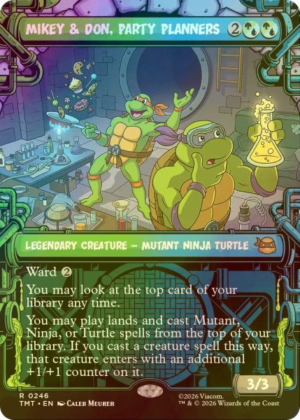 画像1: [FOIL] パーティーはおまかせ、マイキーとドニー/Mikey & Don, Party Planners (ショーケース版) 【英語版】 [TMT-金R] (1)