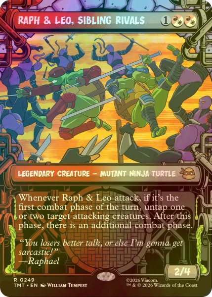 画像1: [FOIL] 兄弟でありライバル、ラフとレオ/Raph & Leo, Sibling Rivals (ショーケース版) 【英語版】 [TMT-金R] (1)