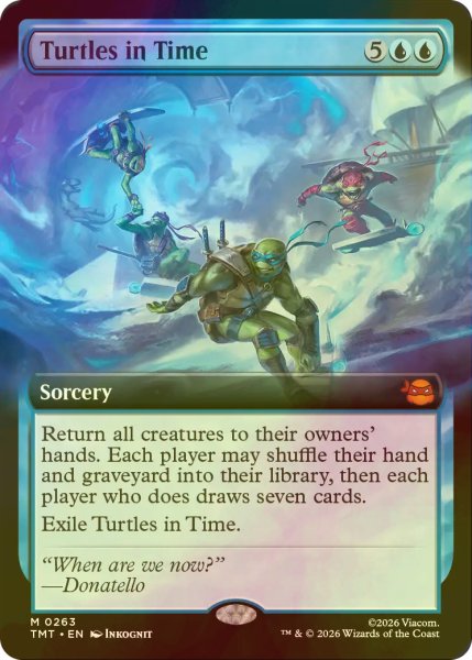 画像1: [FOIL] 時を駆けるタートルズ/Turtles in Time (拡張アート版) 【英語版】 [TMT-青MR] (1)