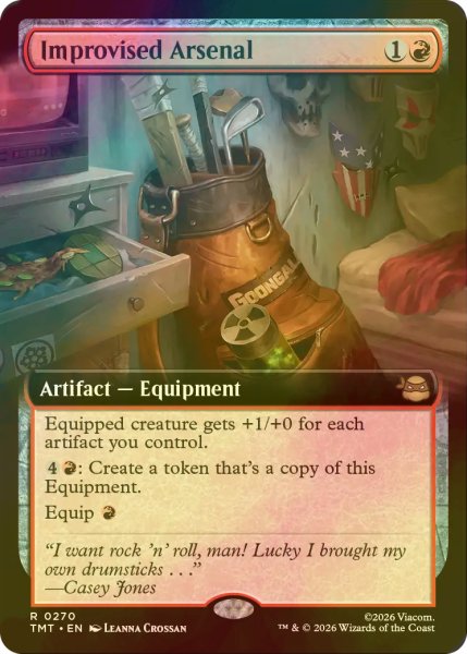 画像1: [FOIL] 寄せ集めの武器/Improvised Arsenal (拡張アート版) 【英語版】 [TMT-赤R] (1)