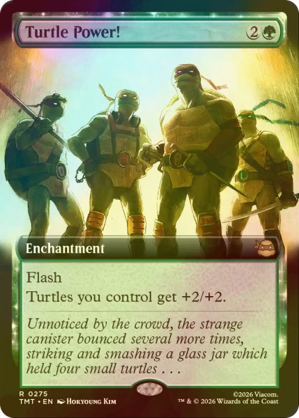 画像1: [FOIL] タートル・パワー！/Turtle Power! (拡張アート版) 【英語版】 [TMT-緑R] (1)