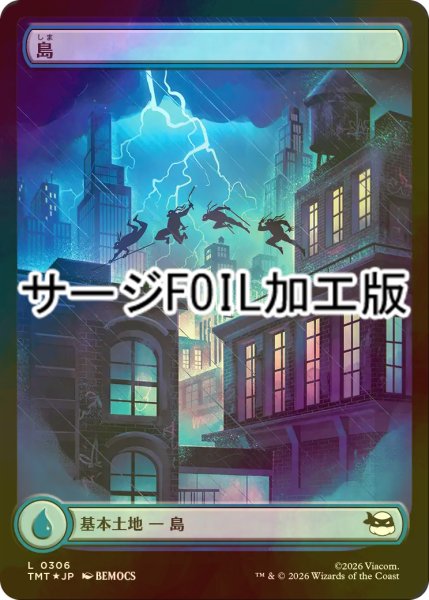 画像1: [FOIL] 島/Island No.306 (全面アート版・サージ仕様) 【日本語版】 [TMT-土地C] (1)