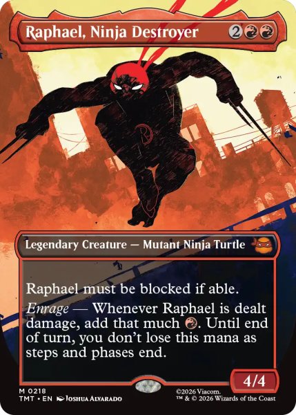 画像1: 破壊のニンジャ、ラファエロ/Raphael, Ninja Destroyer (全面アート版) 【英語版】 [TMT-赤MR] (1)