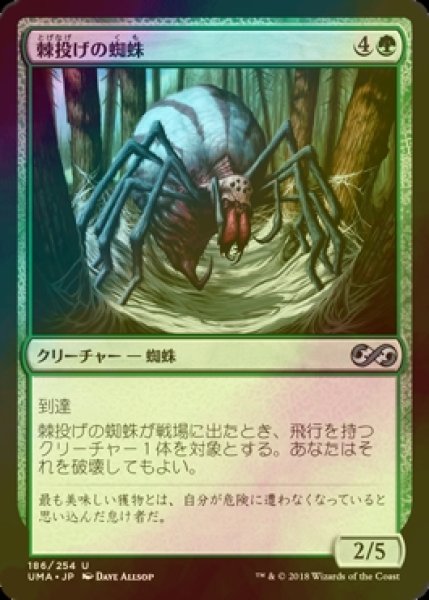 画像1: [FOIL] 棘投げの蜘蛛/Stingerfling Spider 【日本語版】 [UMA-緑U] (1)