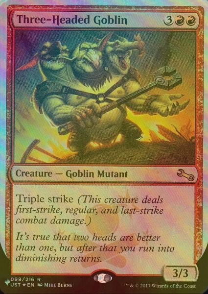 画像1: [FOIL] Three-Headed Goblin 【英語版】 [UST-赤List] (1)
