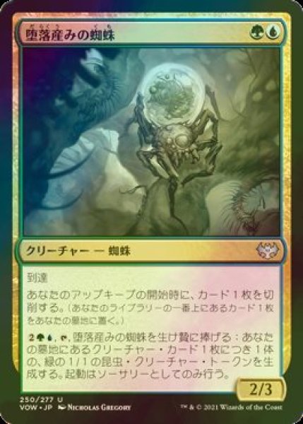 画像1: [FOIL] 堕落産みの蜘蛛/Vilespawn Spider 【日本語版】 [VOW-金U] (1)