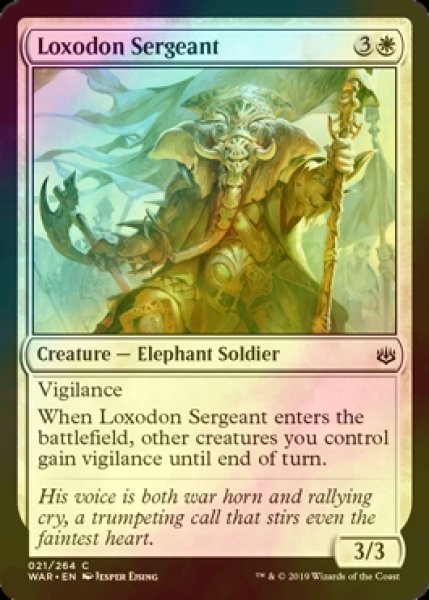 画像1: [FOIL] ロクソドンの軍曹/Loxodon Sergeant 【英語版】 [WAR-白C] (1)