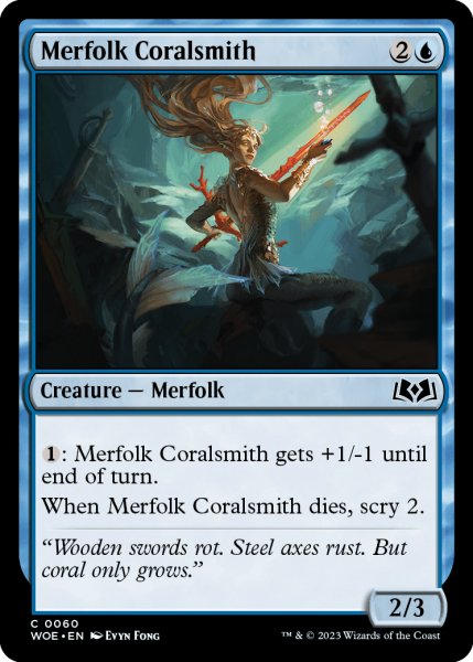 画像1: マーフォークの珊瑚鍛冶/Merfolk Coralsmith 【英語版】 [WOE-青C] (1)