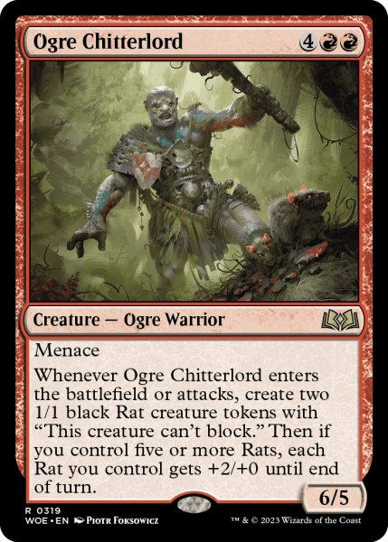 画像1: オーガの囀王/Ogre Chitterlord 【英語版】 [WOE-赤R] (1)
