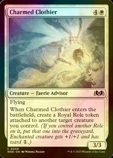 画像1: [FOIL] 魅せられた衣服商/Charmed Clothier 【英語版】 [WOE-白C] (1)