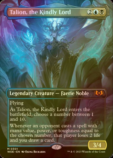画像1: 慈愛の王、タリオン/Talion, the Kindly Lord (WOE/金MR/英/全面アート版foil/NM) ※詳細要確認 (1)