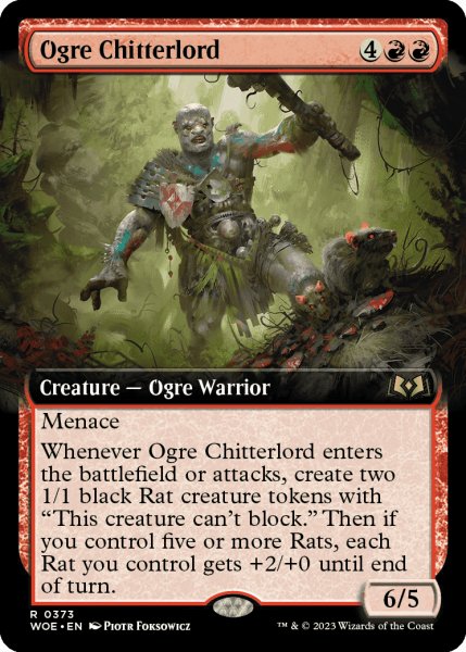 画像1: オーガの囀王/Ogre Chitterlord (拡張アート版) 【英語版】 [WOE-赤R] (1)