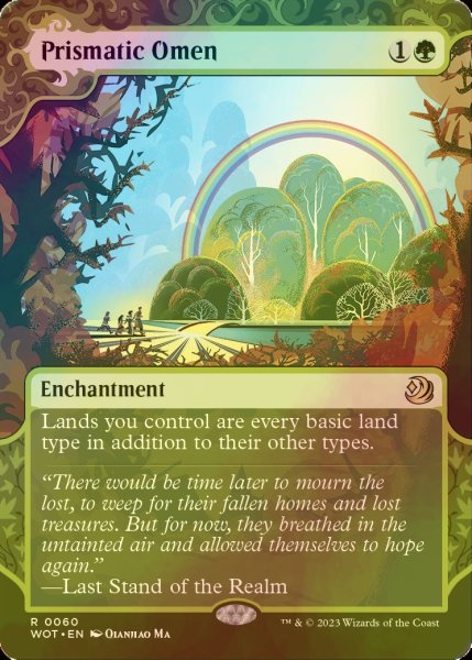 画像1: [FOIL] 虹色の前兆/Prismatic Omen (ショーケース版) 【英語版】 [WOT-緑R] (1)