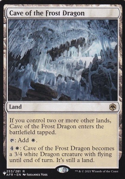 画像1: フロスト・ドラゴンの洞窟/Cave of the Frost Dragon 【英語版】 [AFR-土地List] (1)