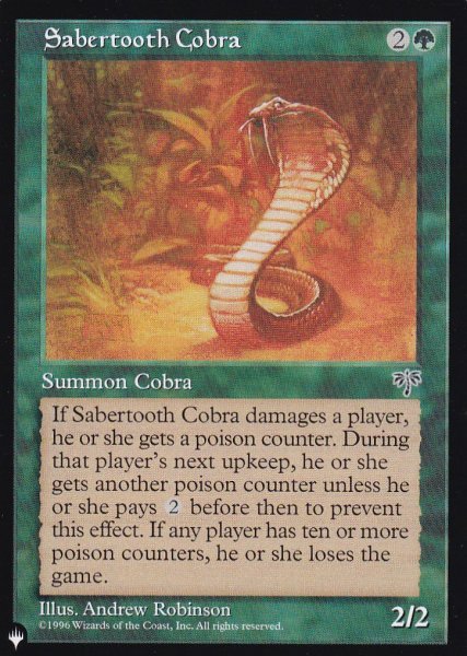画像1: 剣歯コブラ/Sabertooth Cobra 【英語版】 [MIR-緑List] (1)