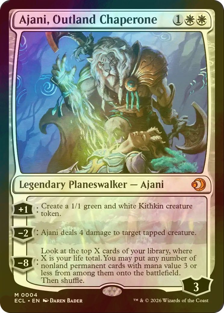 FOIL] 辺境地の御目付役、アジャニ/Ajani, Outland Chaperone 【英語版