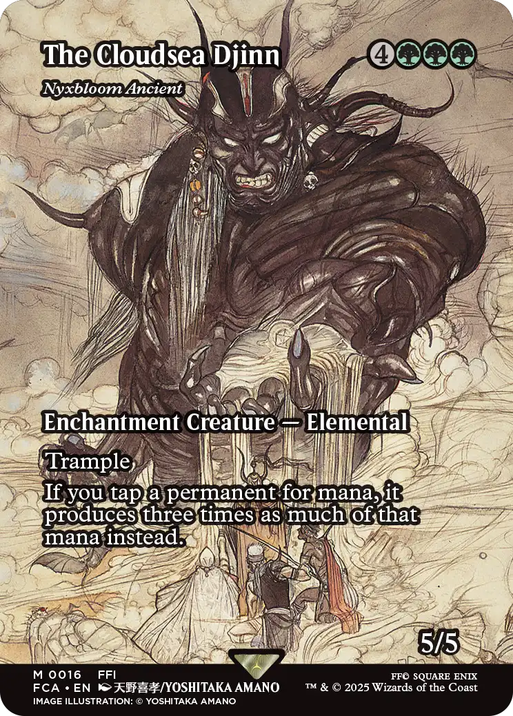英語 継承史foil 雲海の魔人 雲海の魔人/The Cloudsea Djinn (全面アート版) 【英語版】 [FCA