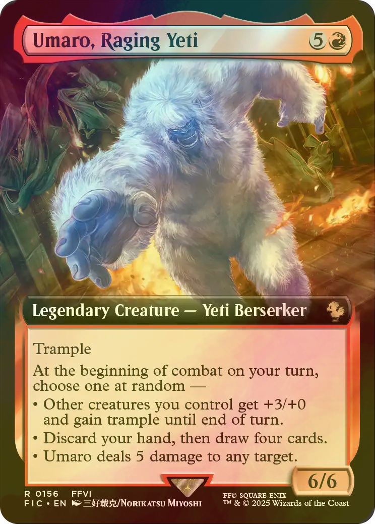 mtg 怒りの雪男、ウーマロ 日本語 拡張アート FOIL ff マジック FOIL] 怒りの雪男、ウーマロ/Umaro, Raging Yeti (拡張アート版