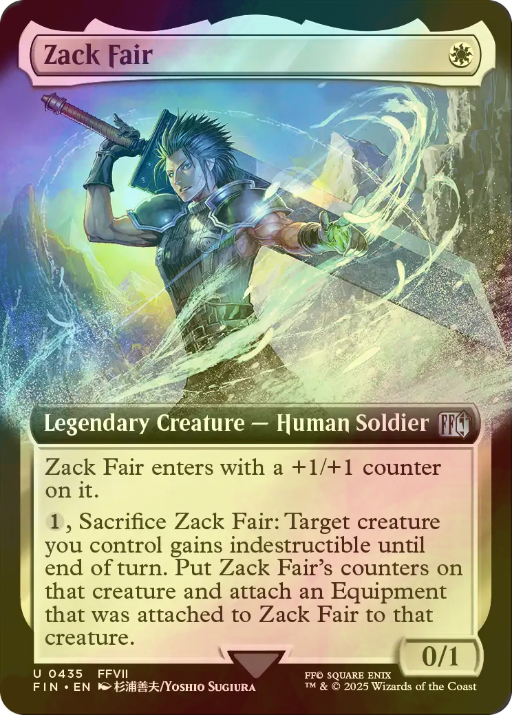 ザックス・フェア　英語版　拡張アート　foil ザックス・フェア/Zack Fair (FIN/白U/英/拡張アート版foil/NM