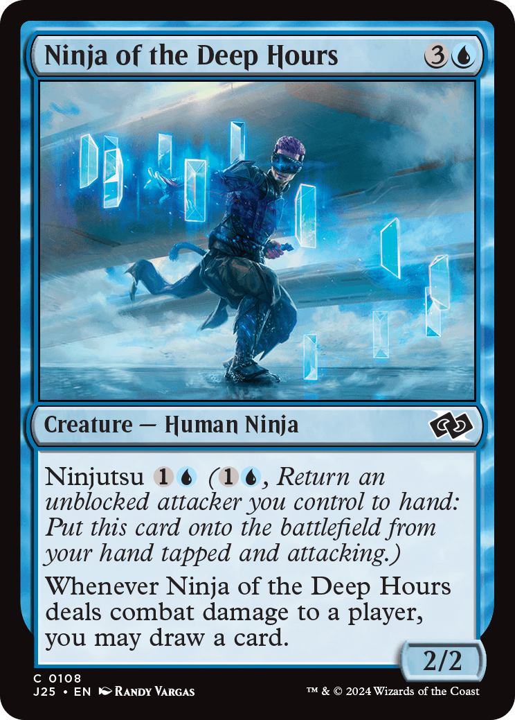 MTG【ボーダーレス】深き刻の忍者　英英英英 深き刻の忍者/Ninja of the Deep Hours 【英語版】 [J25-青C