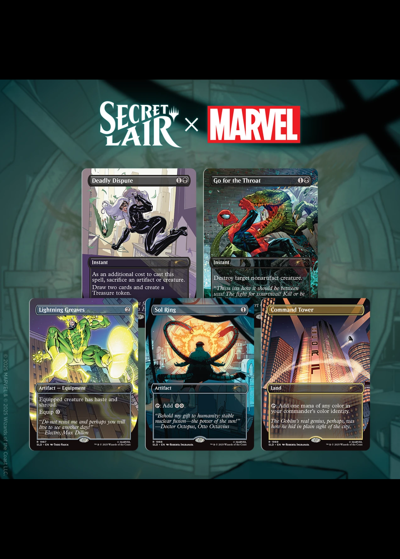 Secret Lair Spider-Man 基本土地5種セット レイズドfoi Secret Lair x