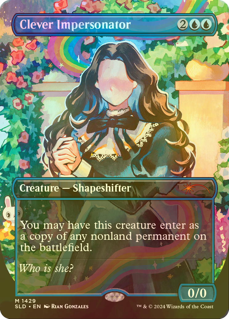 賢いなりすまし　4枚　mtg sld secret lair 英語 FOIL] 賢いなりすまし/Clever Impersonator 【英語版】 [SLD-青MR