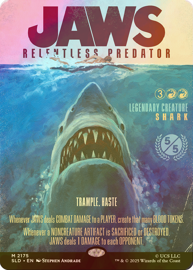 MTG secret lair JAWS foil ジョーズ FOIL] Jaws, Relentless Predator 【英語版】 [SLD-赤MR] - シングルスター