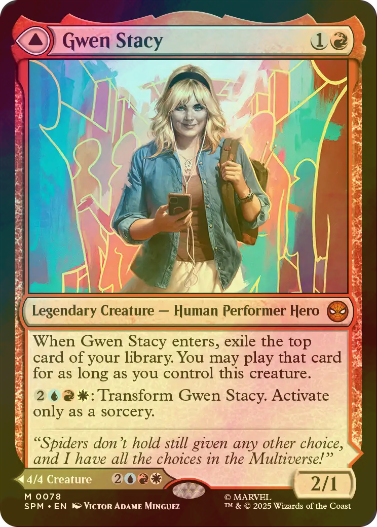 MTG グウェン・ステイシー foilプレブ産 FOIL] グウェン・ステイシー/Gwen Stacy (海外産ブースター版) 【英語