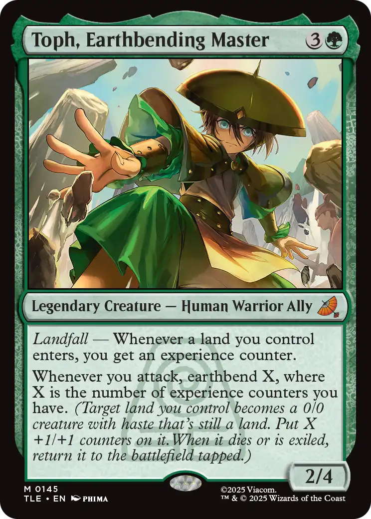 MTG 土の技の達人、トフ 英語 foil 土の技の達人、トフ/Toph, Earthbending Master 【英語版】 [TLE-緑MR